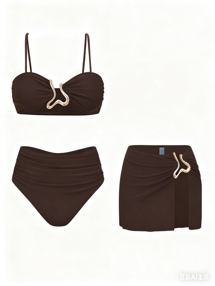 Women's bikini set with elegant wrap skirt and fashionable design Mune Fashion