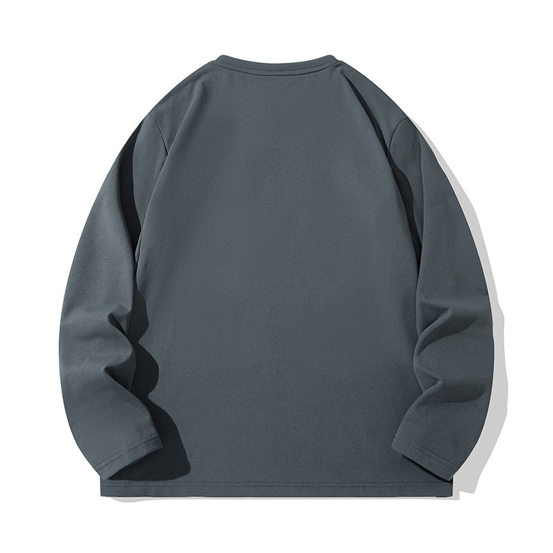 Unisex Oversize Long Sleeve Sweatshirt with Chest Zipper Pocket and Crew Neck Mune Fashion