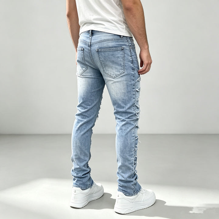 Men's Fashion Ripped Jeans with Creative Destroyed Details Mune Fashion