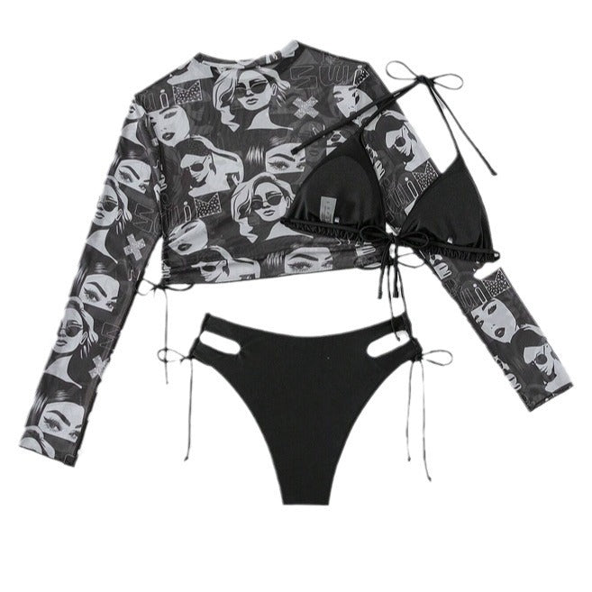 Women's Fashion Crop Top with Transparent Inserts Mune Fashion