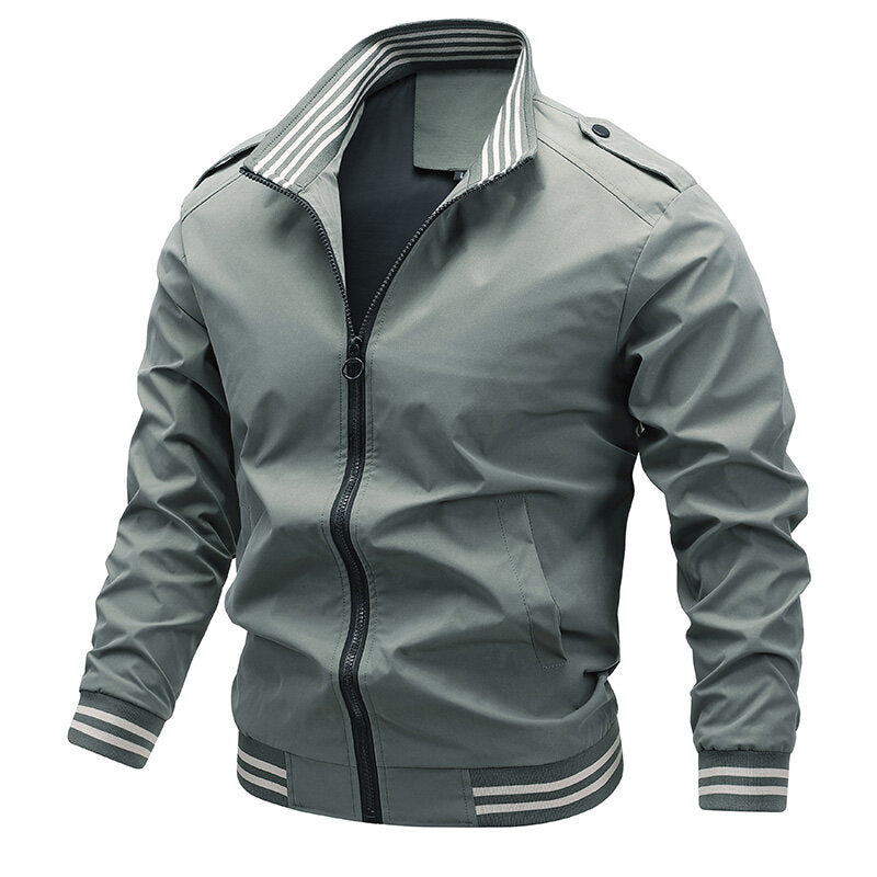 Men's Fashion Transitional Jacket with Contrasting Stripes Mune Fashion