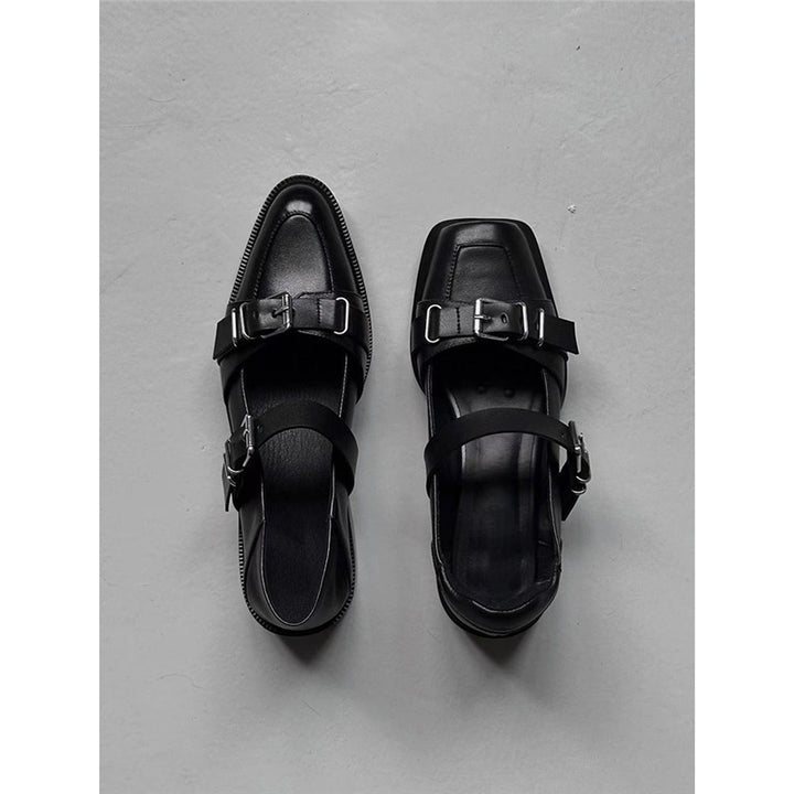 Ladies Buckle Monkstrap Slipper with Low Block Heel Mune Fashion