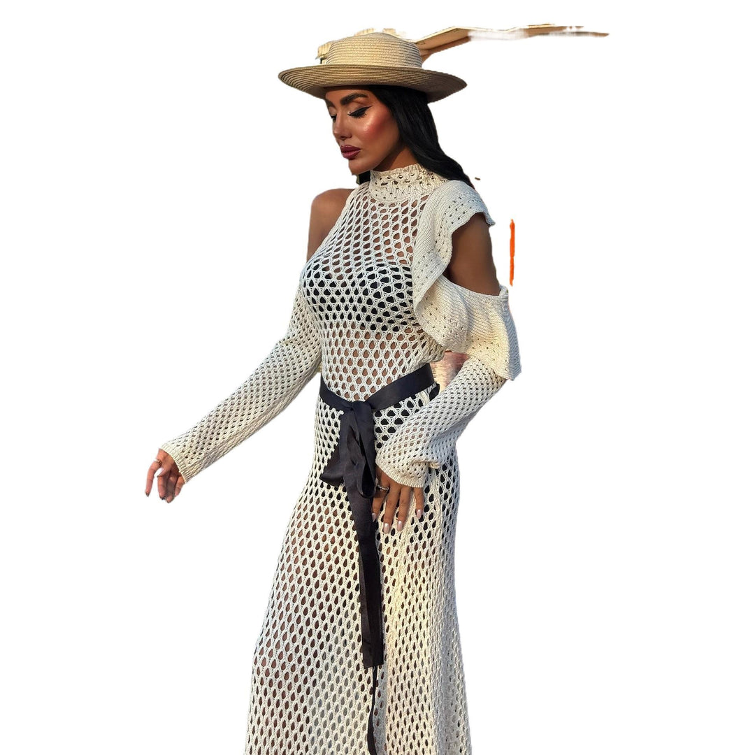 Women's Off-Shoulder Mesh Dress with Elegant Ruffles Mune Fashion