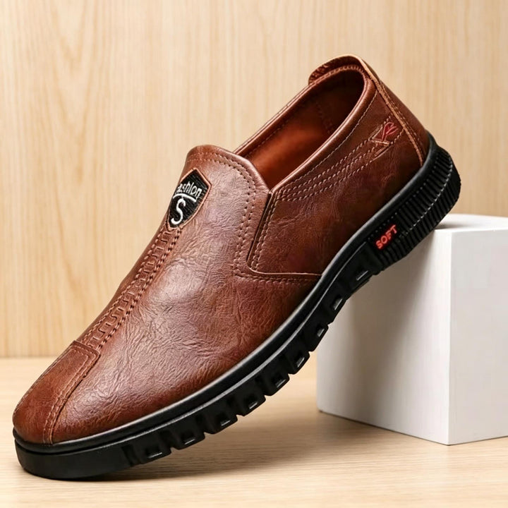 Men's Elegant and Comfortable Slip-On Leather Shoes Mune Fashion