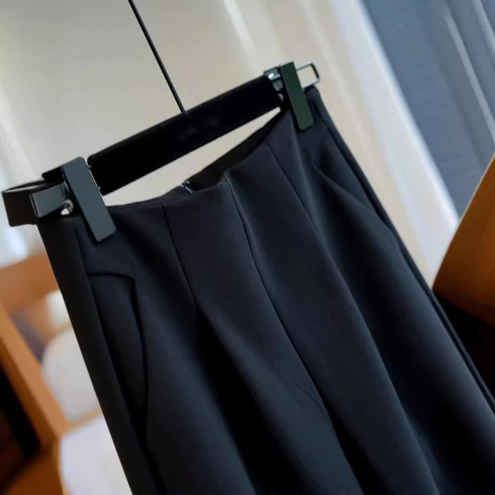 Ladies Elegant High-Waisted Fabric Pants Mune Fashion