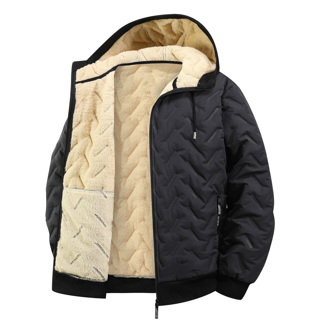 Men's quilted jacket with hood and extra soft teddy lining Mune Fashion
