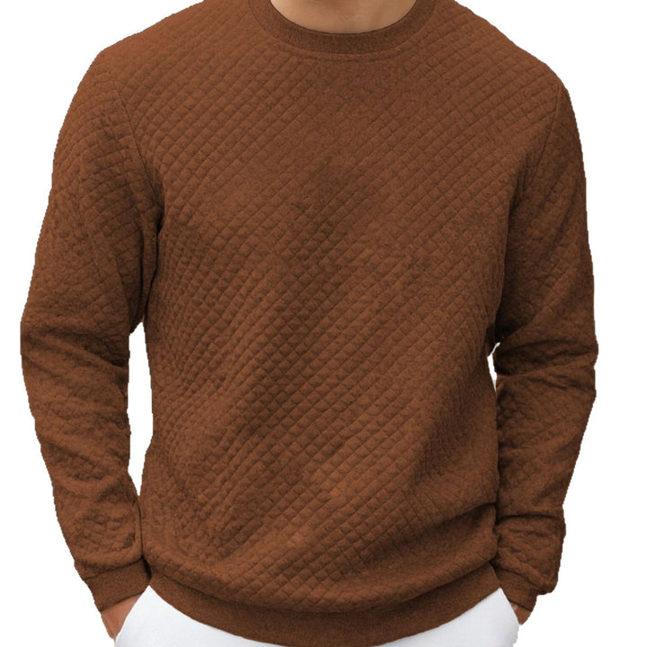 Men's quilted sweatshirt with diamond quilting, ribbed collar, and comfortable regular fit Mune Fashion