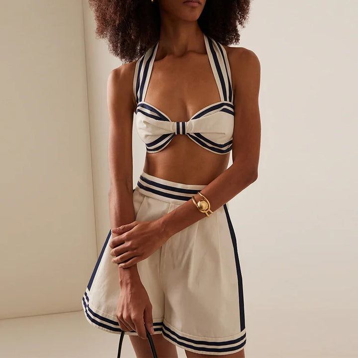 Women's one-piece swimsuit with sophisticated cut-out and decorative bows Mune Fashion