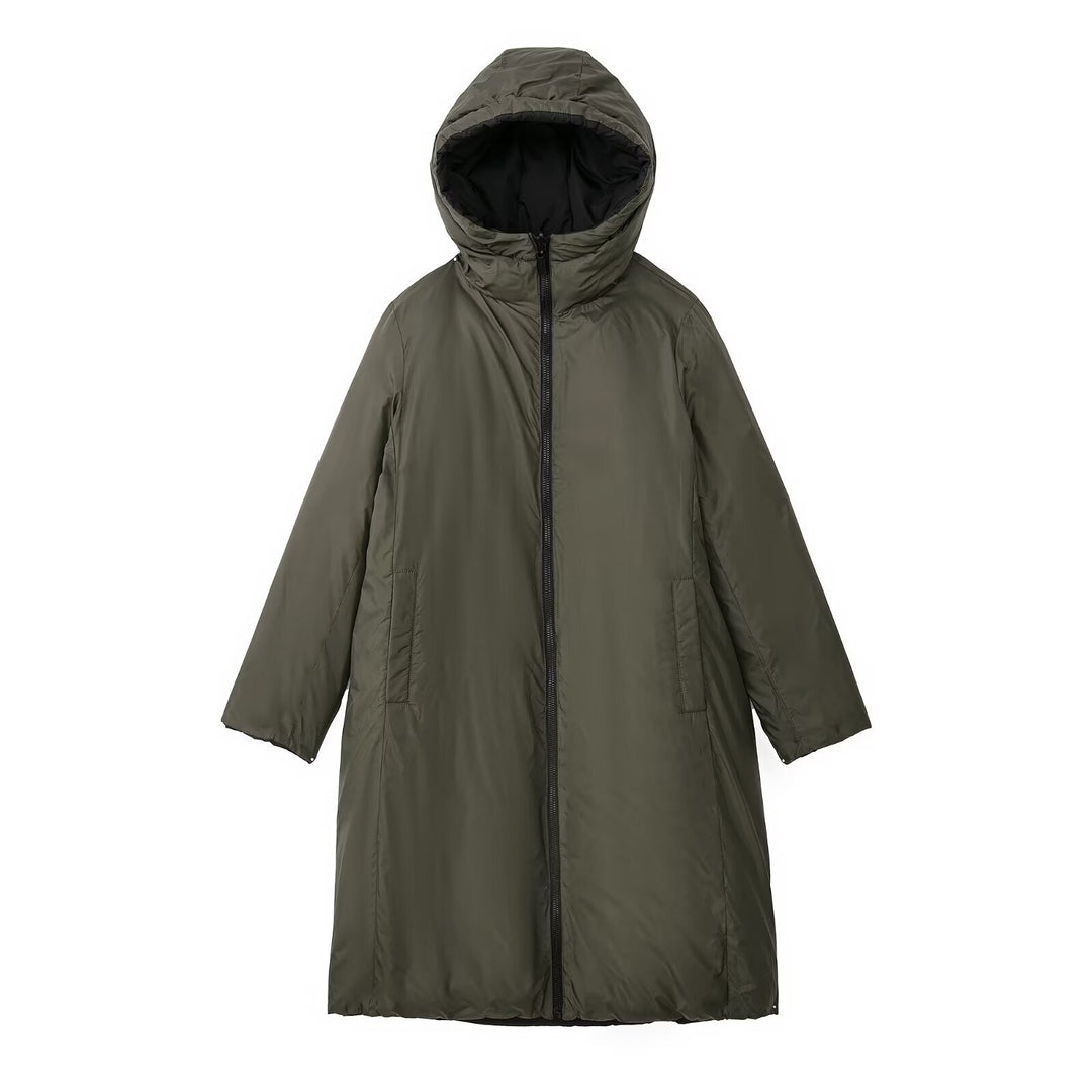 Women's quilted coat with hood and thermal filling Drune