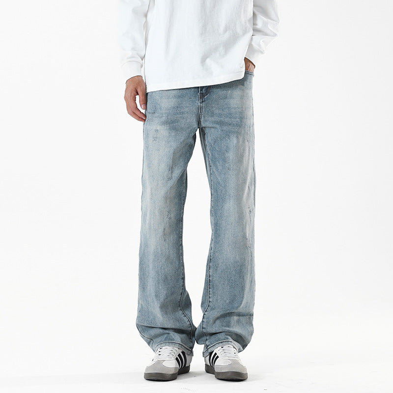 Men's baggy jeans in wide-leg relaxed fit with vintage wash Mune Fashion