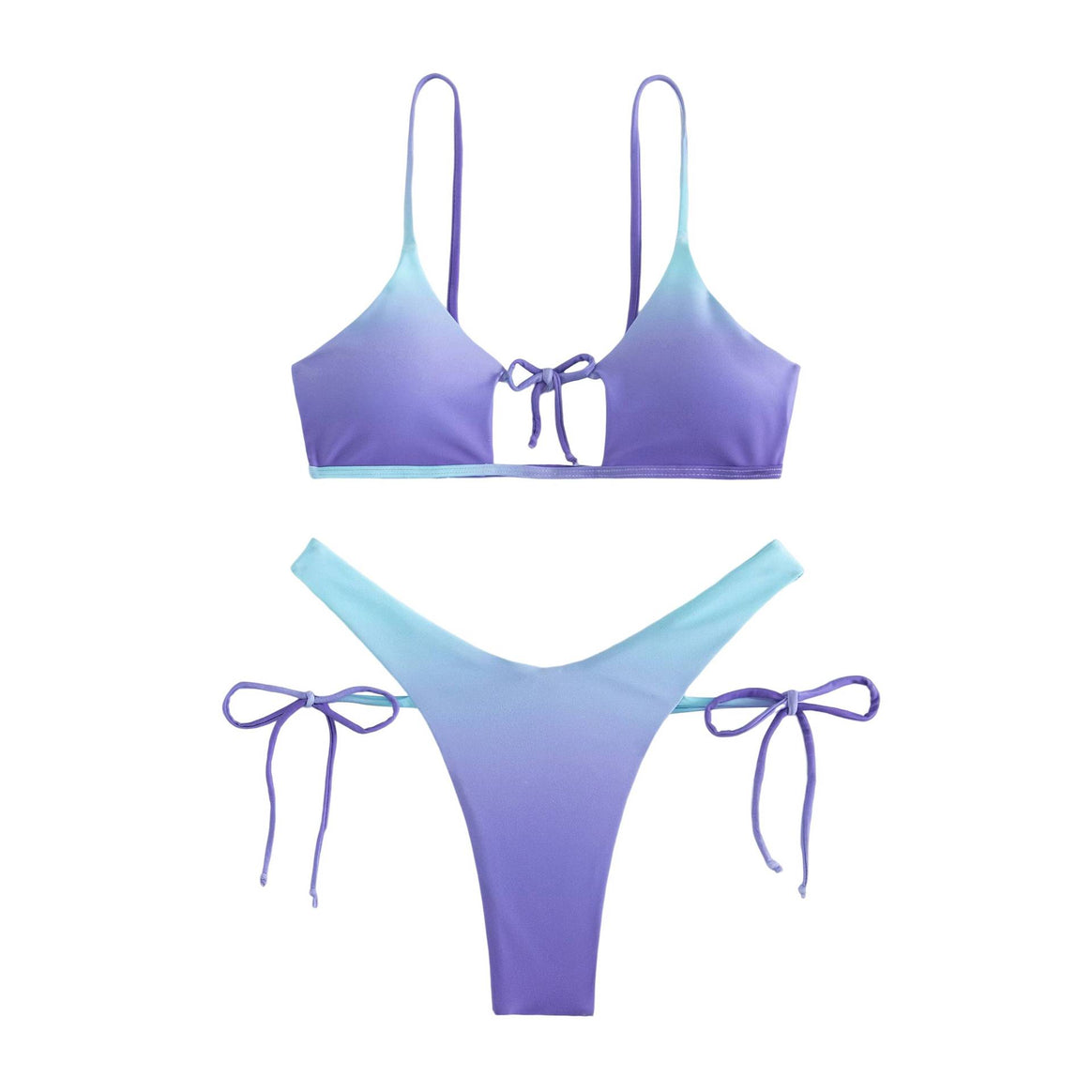 Women's triangle bikini with adjustable knot design and elegant gradient Mune Fashion