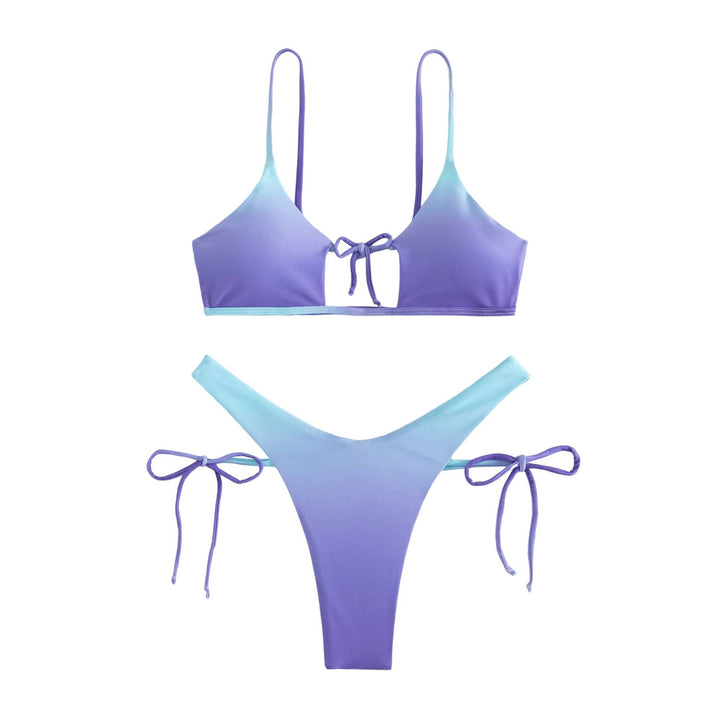 Women's triangle bikini with adjustable knot design and elegant gradient Mune Fashion