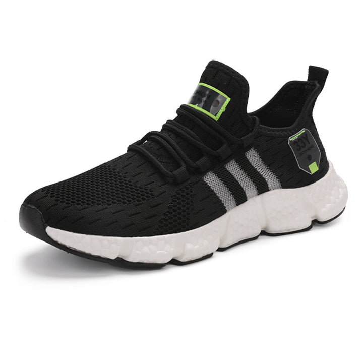 Men's Breathable Knit Sneakers with Cushioned Foam Sole and Stretch Heel Tab Mune Fashion