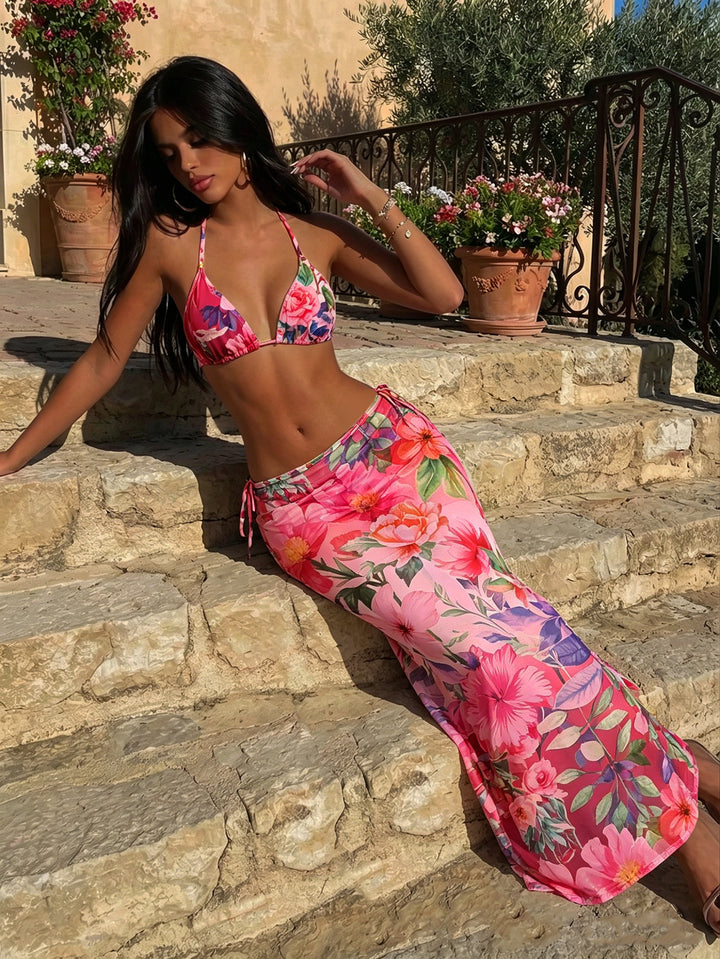 Women's triangle bikini with floral and animal pattern Mune Fashion