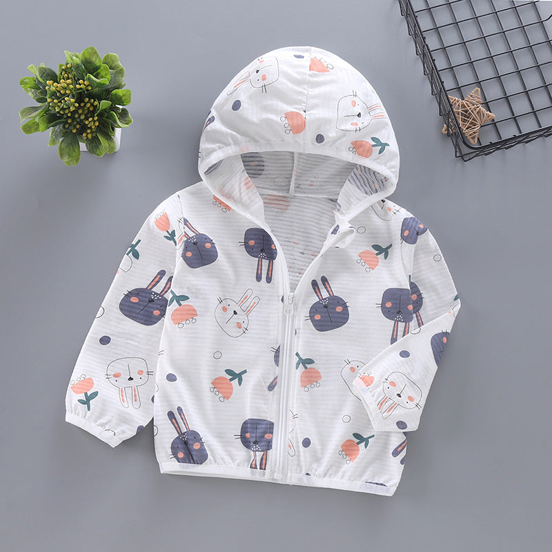Unisex lightweight hoodie for toddlers with cute animal print and zipper Mune Fashion