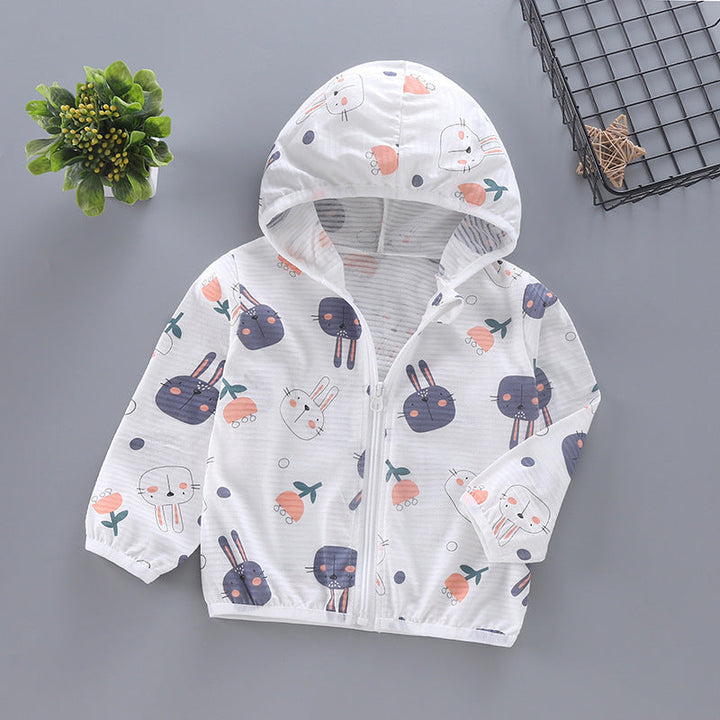 Unisex lightweight hoodie for toddlers with cute animal print and zipper Mune Fashion