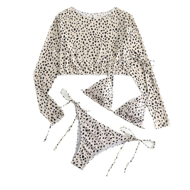 Women's bikini set with long-sleeved mesh top and fashionable details Mune Fashion