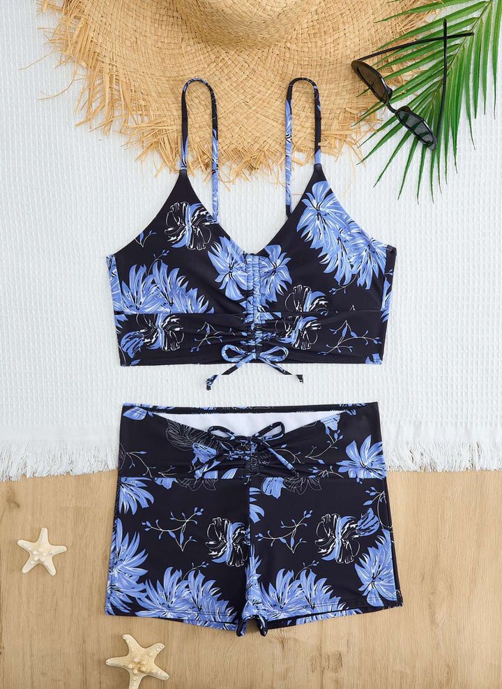 Women's bikini with floral ruffle design and adjustable straps Mune Fashion