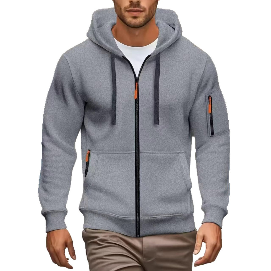 Men's functional hooded jacket with full zip, arm pocket, and elastic cuffs Mune Fashion