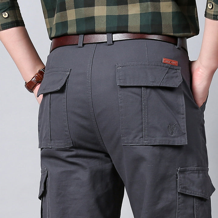 Men's cargo pants with multiple flap pockets and sturdy cotton blend Mune Fashion