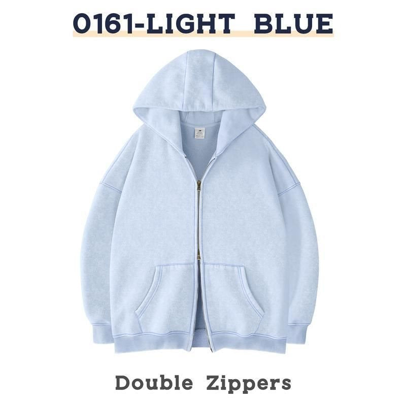 Unisex Oversized Hoodie Jacket with Double Zipper and Kangaroo Pockets Mune Fashion