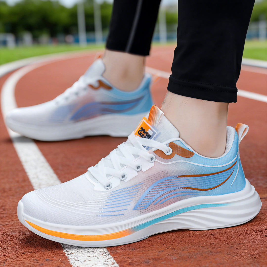 Unisex nan lightweight comfort running sneaker with seamless mesh upper, padded heel collar, and shock-absorbing wave EVA sole Mune Fashion