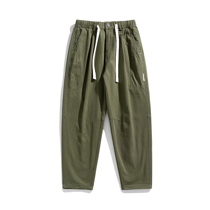 Men's Tapered-Canvas-Jogger with elastic tunnel drawstring waistband, knee yoke, and deep utility pockets Mune Fashion