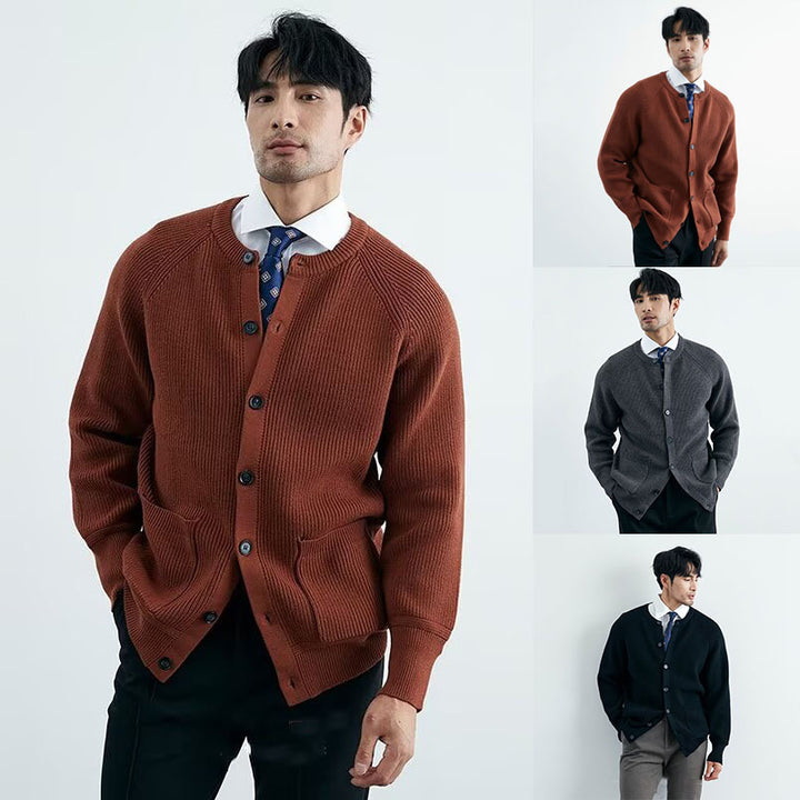 Men's Fashion Cardigan with Round Neck Mune Fashion
