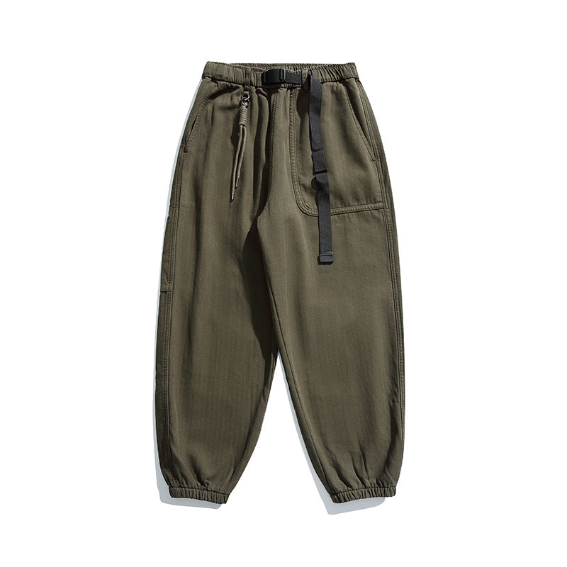 Men's Loose Cargo Jogging Pants with Elastic Waistband Drawstring and Utility Pockets Mune Fashion