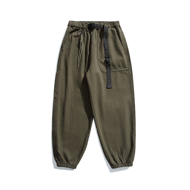 Men's Loose Cargo Jogging Pants with Elastic Waistband Drawstring and Utility Pockets Mune Fashion