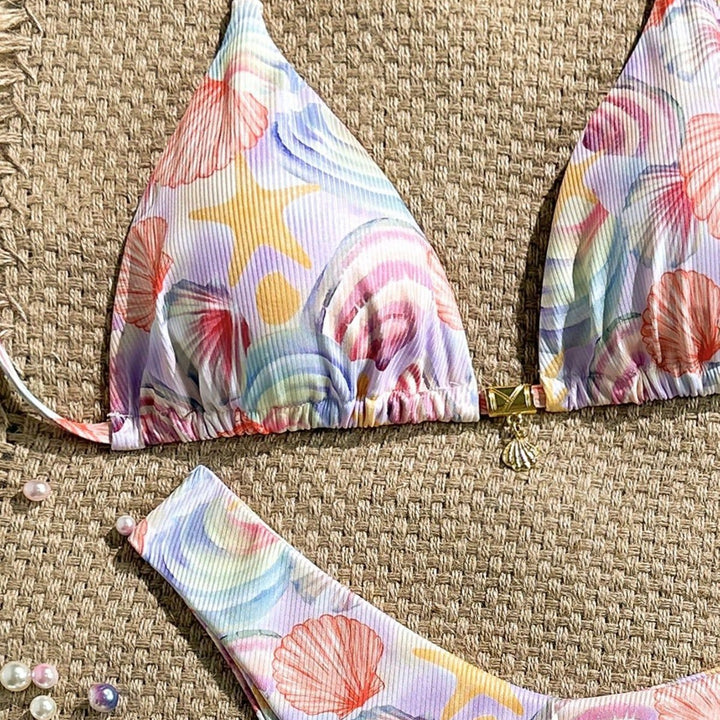 Ladies triangle bikini with maritime shell pattern Mune Fashion