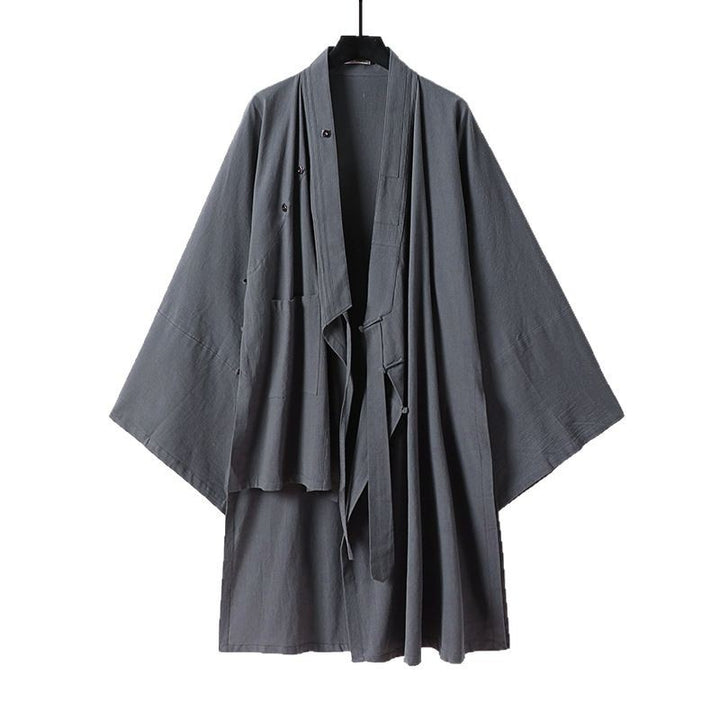 Men's Sleeveless Hanfu Vest with Open Front Cut and Decorative Toggle Closure Mune Fashion