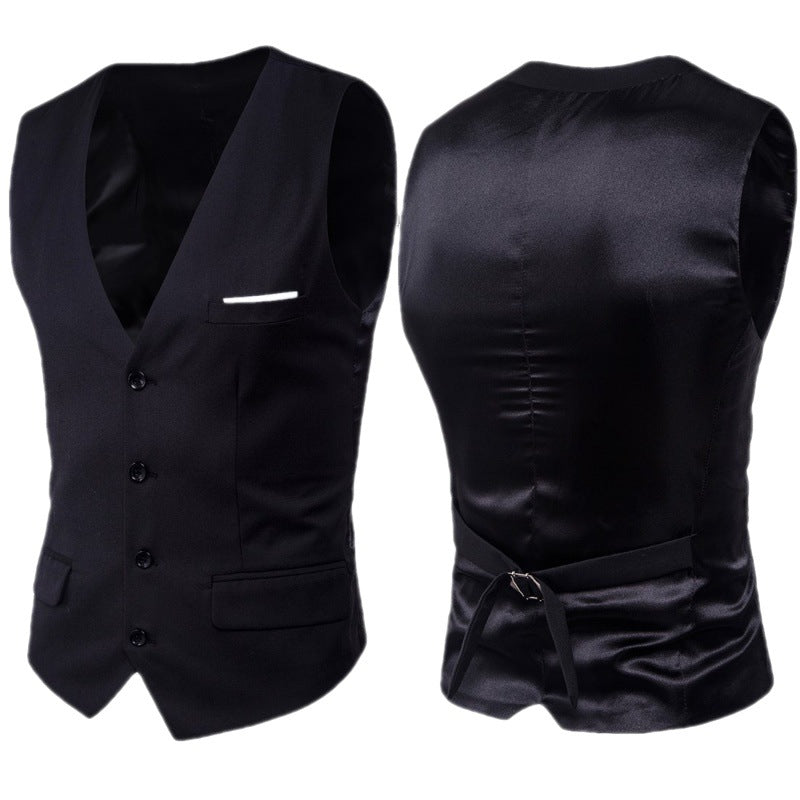 Men's nan formal suit waistcoat with deep V-neck satin back and flap pockets Mune Fashion