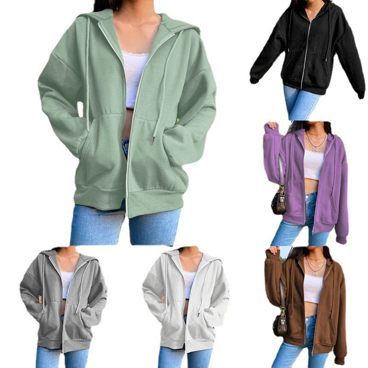 Women's lightweight hoodie zipper with oversized fit, kangaroo pockets and full-length zipper Mune Fashion
