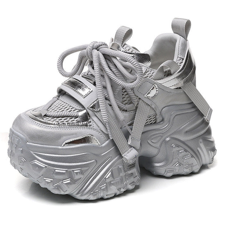 Women Chunky Sneakers with Reflective Accents and Reinforced Cushioning System Mune Fashion