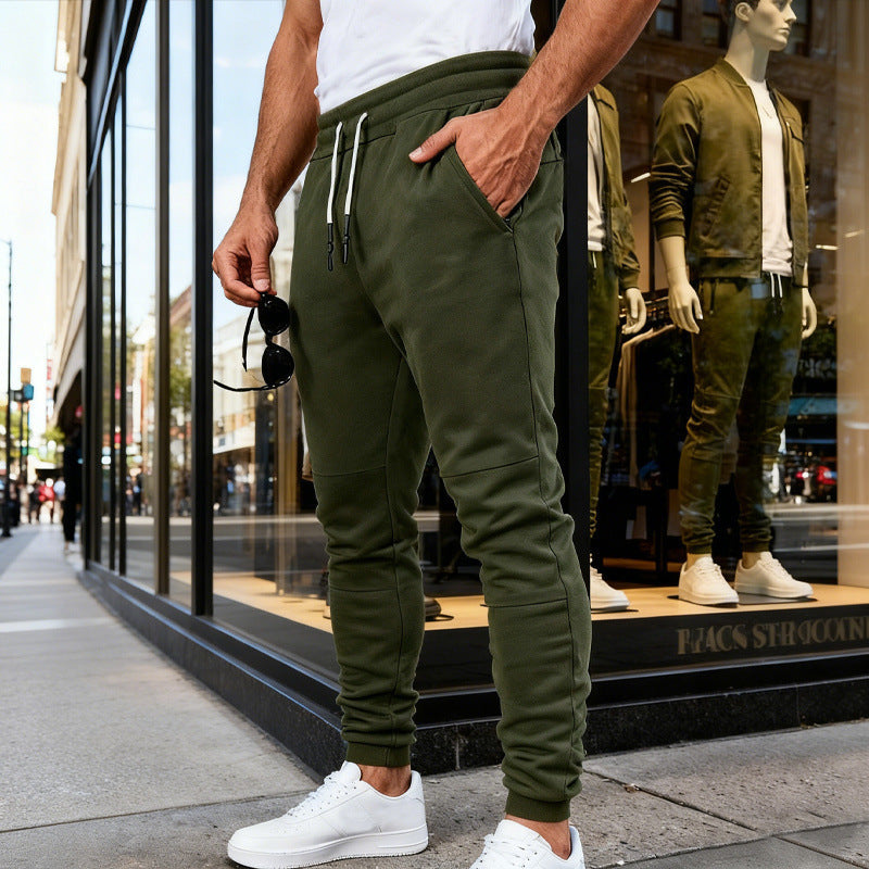 Men's nan tapered jogging pants with knee yoke, elastic drawstring waistband and zippered pockets Mune Fashion