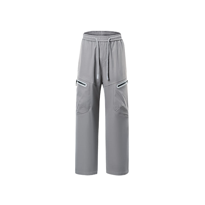 Men's Technical Cargo Jogging Pants with Straight Leg, Zipper Pockets and Drawstring Waist Mune Fashion