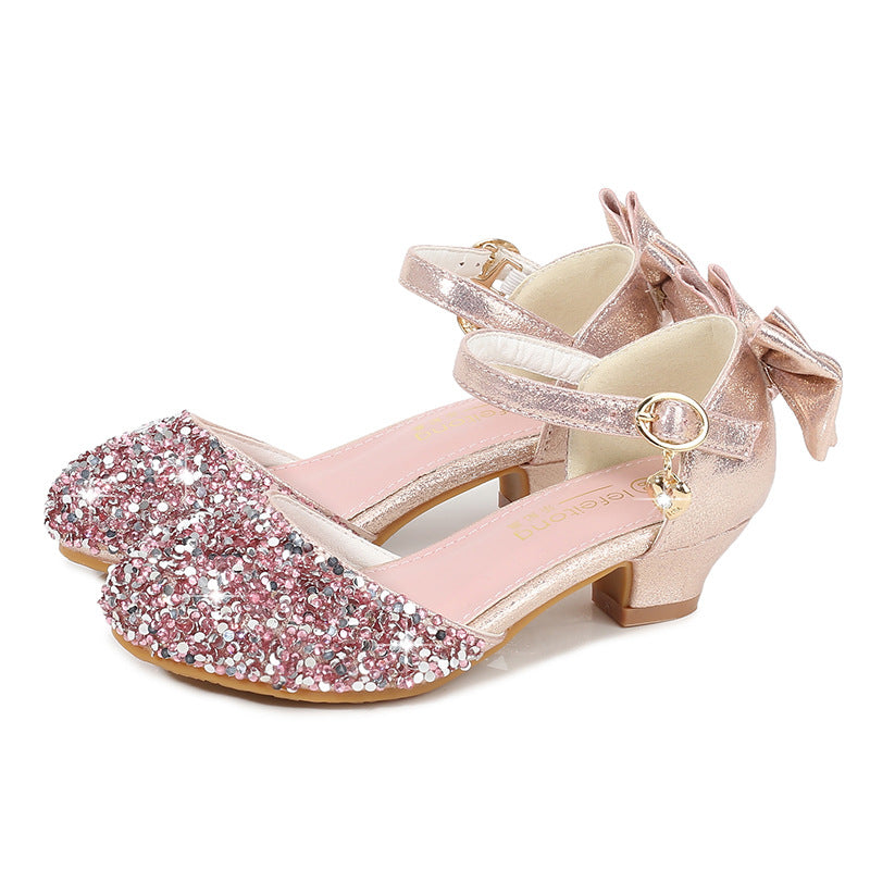 Girls Elegant Ballerina Sandals with Glitter Decoration Mune Fashion