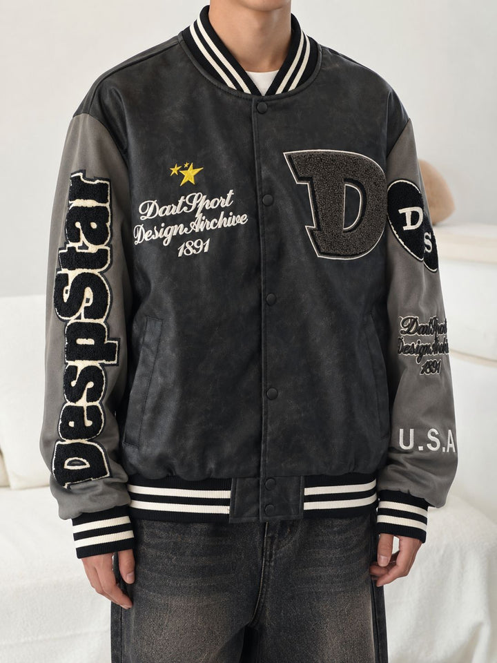 Men's Stylish Bomber Jacket with Embroidered Design Mune Fashion