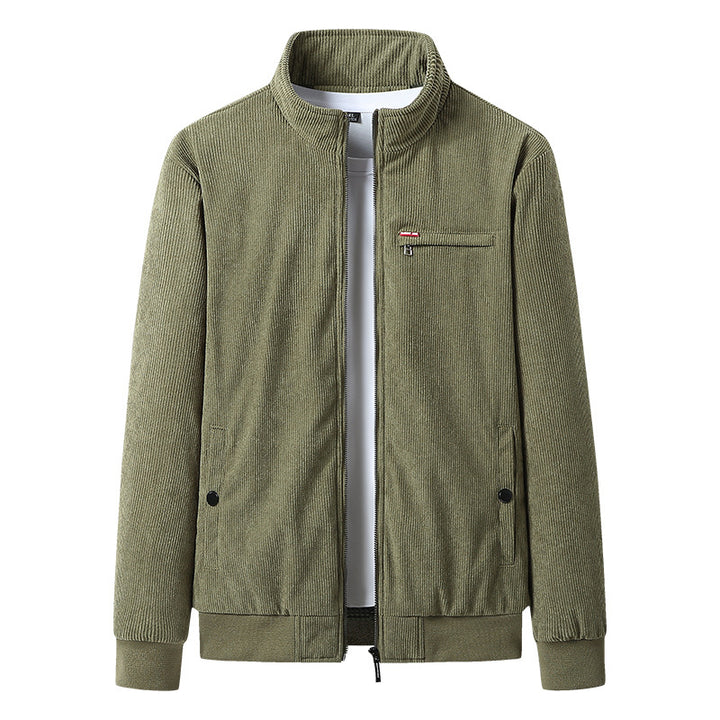 Men's nano high-quality corduroy jacket with teddy inner lining, stand-up collar and chest zipper Mune Fashion