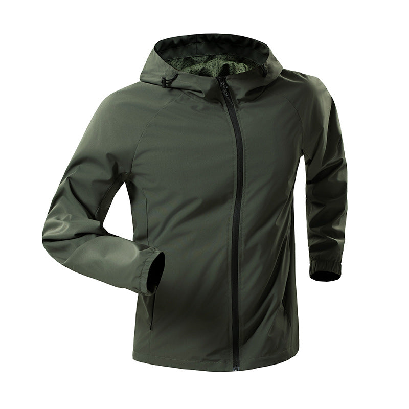 Men's lightweight water-repellent hooded shell jacket with breathable mesh lining Mune Fashion