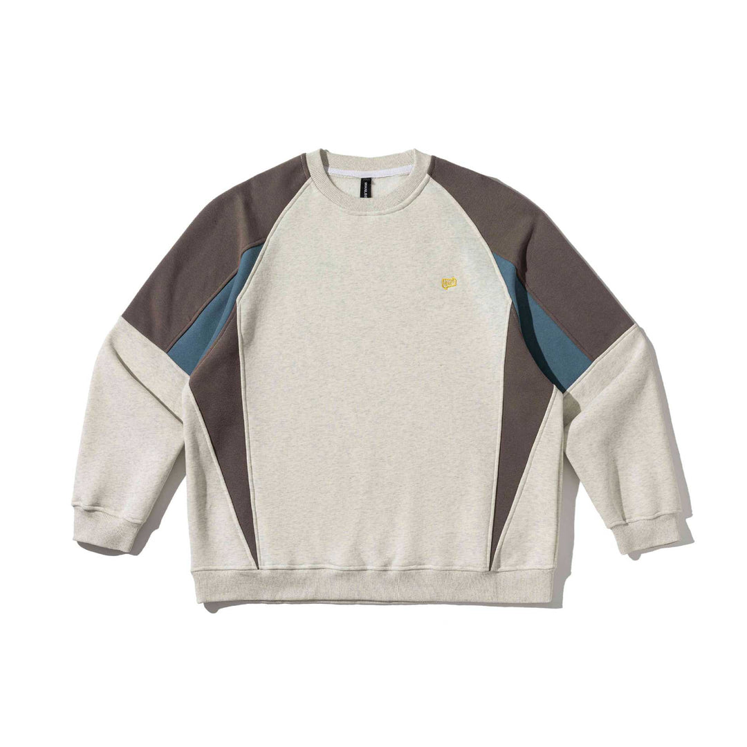 Unisex Colorblock Sweatshirt with raglan sleeves and textured decorative seam Mune Fashion