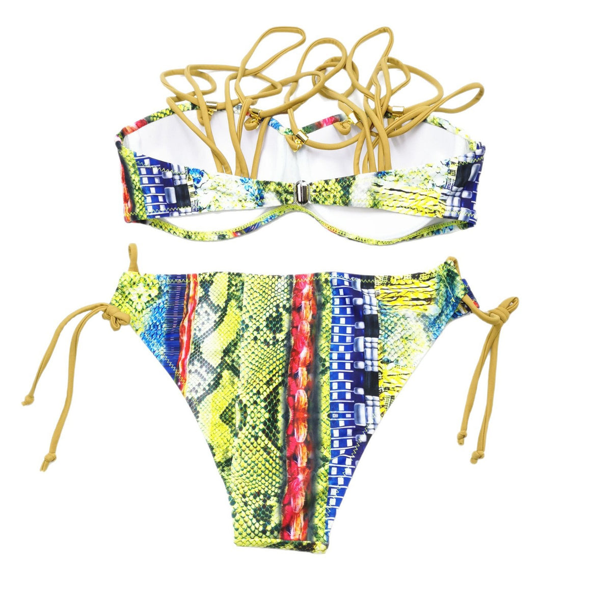 Women's bikini set with sophisticated lacing design and vibrant patterns Mune Fashion