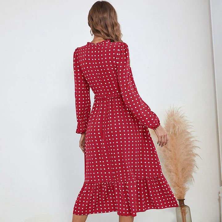 Women Playfully patterned maxi dress with ruffle details Mune Fashion