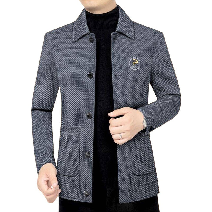 Men's Structured Transition Jacket with Notch Lapel and Patch Pockets Mune Fashion