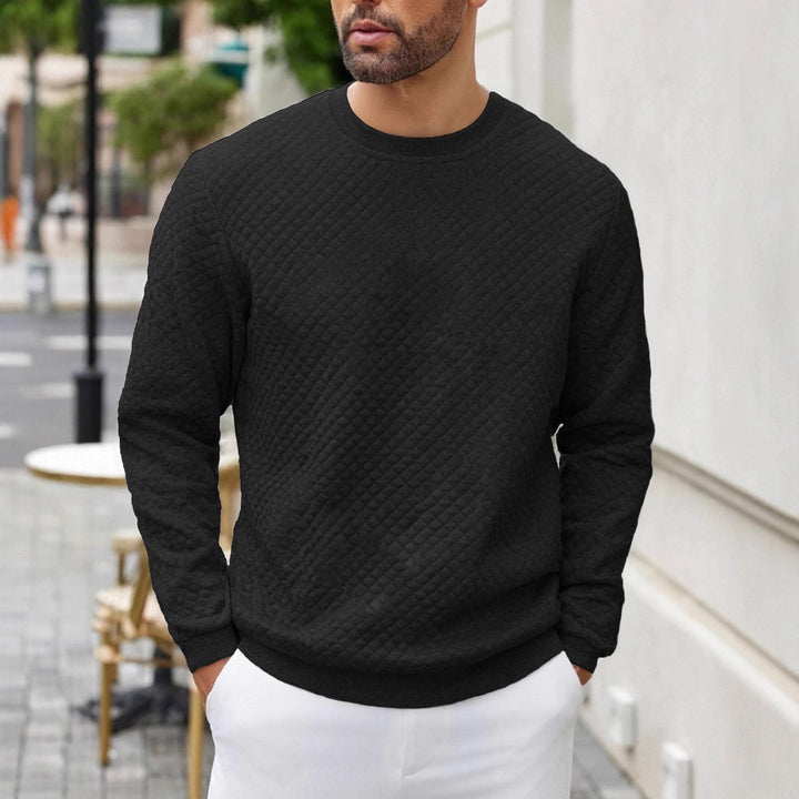 Men's quilted sweatshirt with diamond quilting, ribbed collar, and comfortable regular fit Mune Fashion