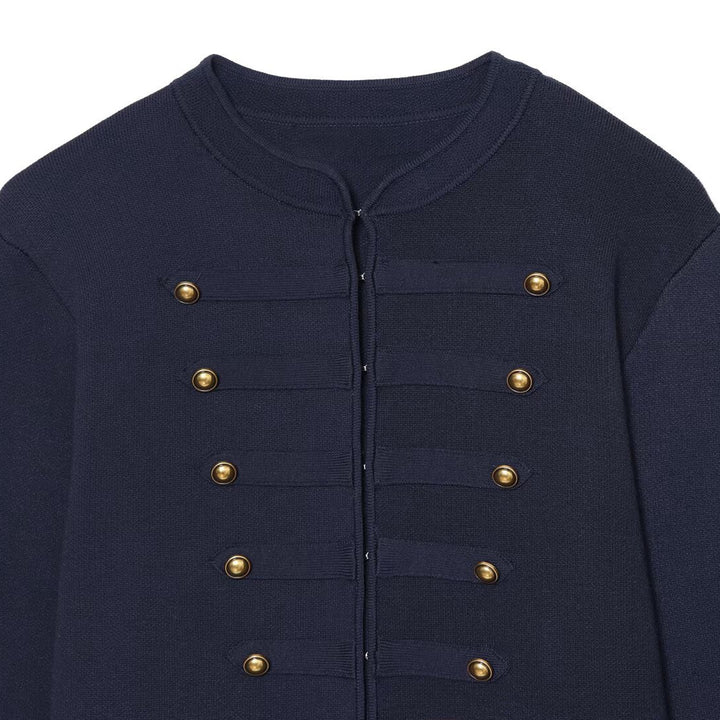 Women's short textured shacket jacket with stand-up collar, decorative row buttons and extended cuffs Mune Fashion