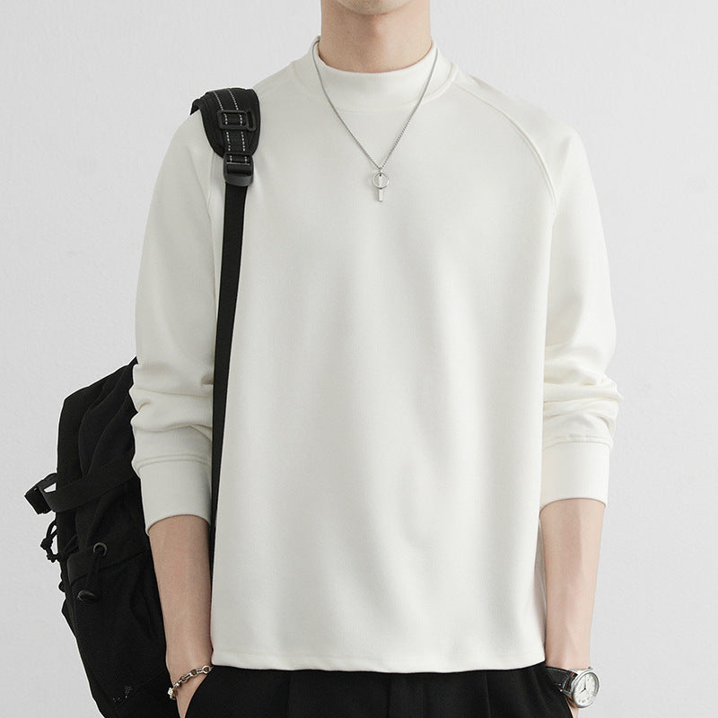 Men's Minimalist Mockneck Sweatshirt made of Tech Fleece with Raglan Sleeves Mune Fashion