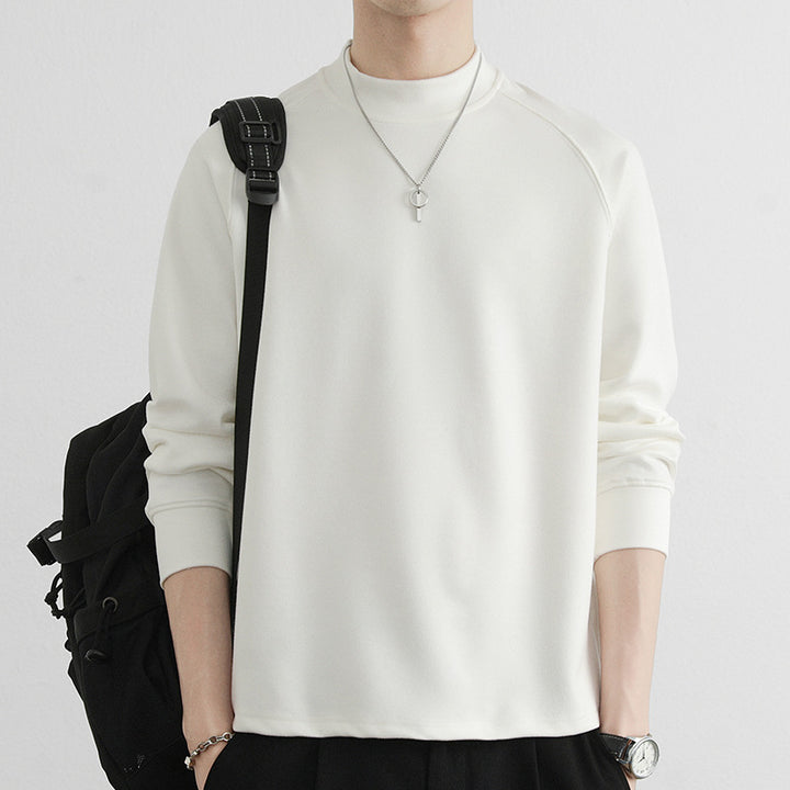 Men's Minimalist Mockneck Sweatshirt made of Tech Fleece with Raglan Sleeves Mune Fashion