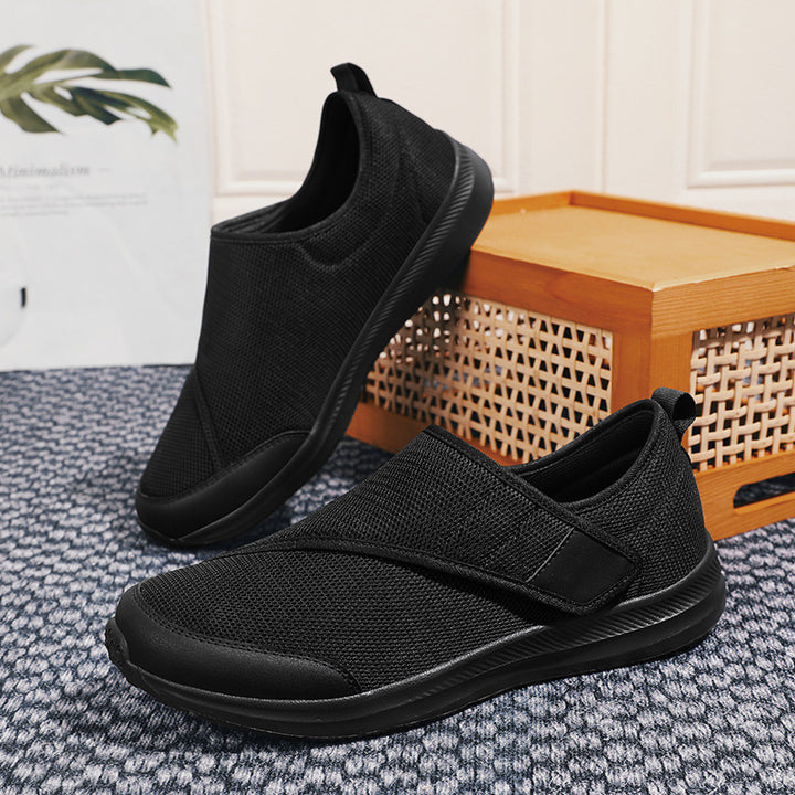 Men's breathable leisure shoe in slip-on style with Velcro fastening and padded comfort sole Mune Fashion